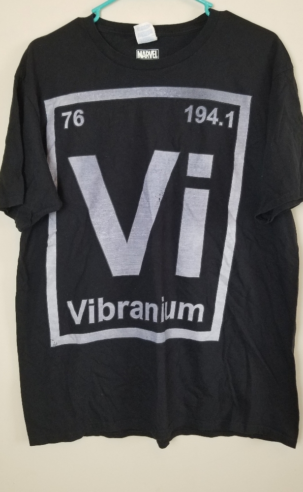 MARVEL Vibranium Black Short Sleeve T-shirt Sz Lrg